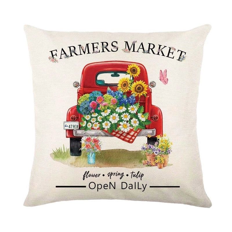 Vacation Minimalist Color Block Linen Pillow Cases
