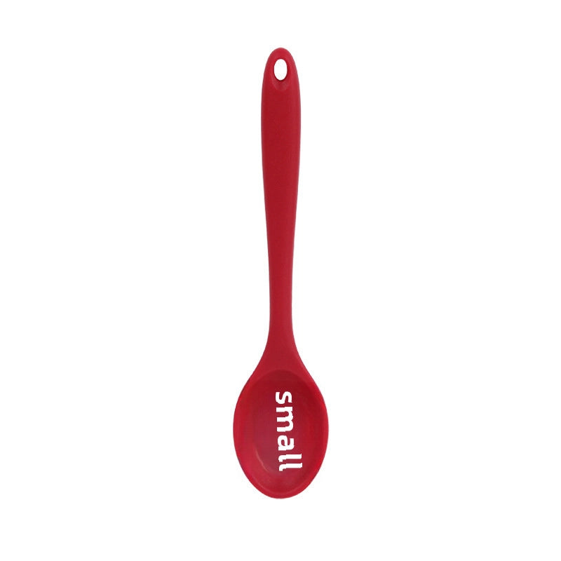 Food Grade Integrated Silicone All-inclusive Small Colander Small Soup Spoon Children Salad Mixing Spoon  In Stock