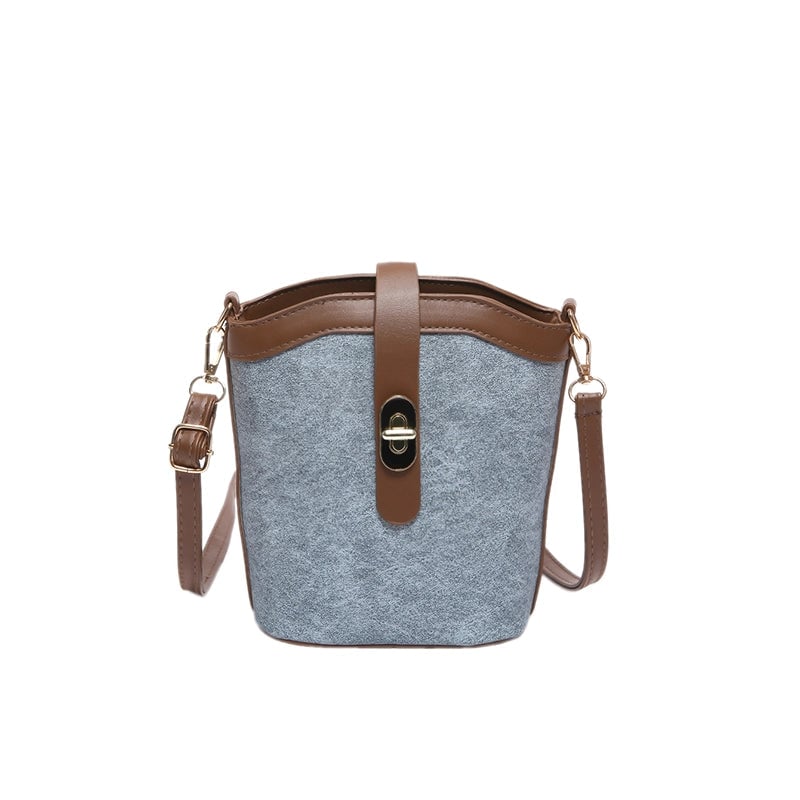 Women's Pu Leather Solid Color Streetwear Bucket Magnetic Buckle Shoulder Bag