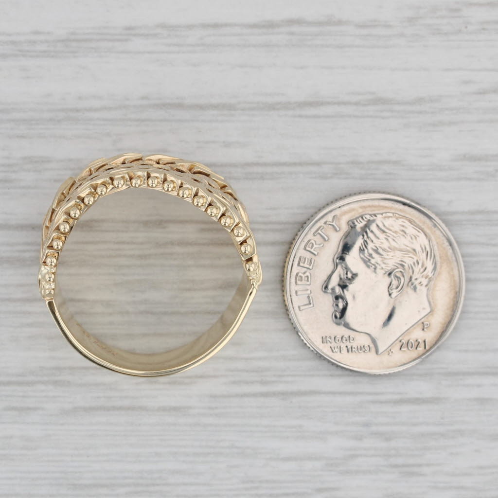Mesh Chain Ring 14k Yellow Gold Size 8 Band