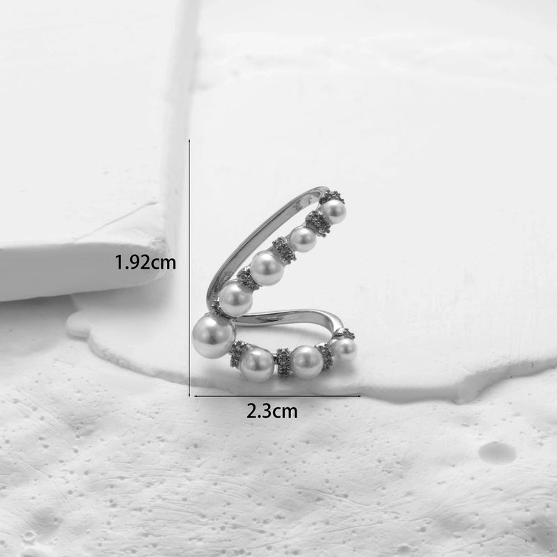 1 Piece Ear Cartilage Rings & Studs Minimalist Classic Style Heart Shape Pearl Flower Copper Inlay Zircon Ear Cartilage Rings & Studs