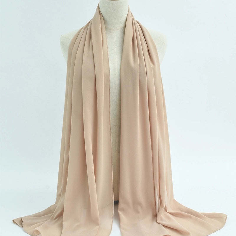 Women's Minimalist Classic Style Solid Color Satin Silk Scarf