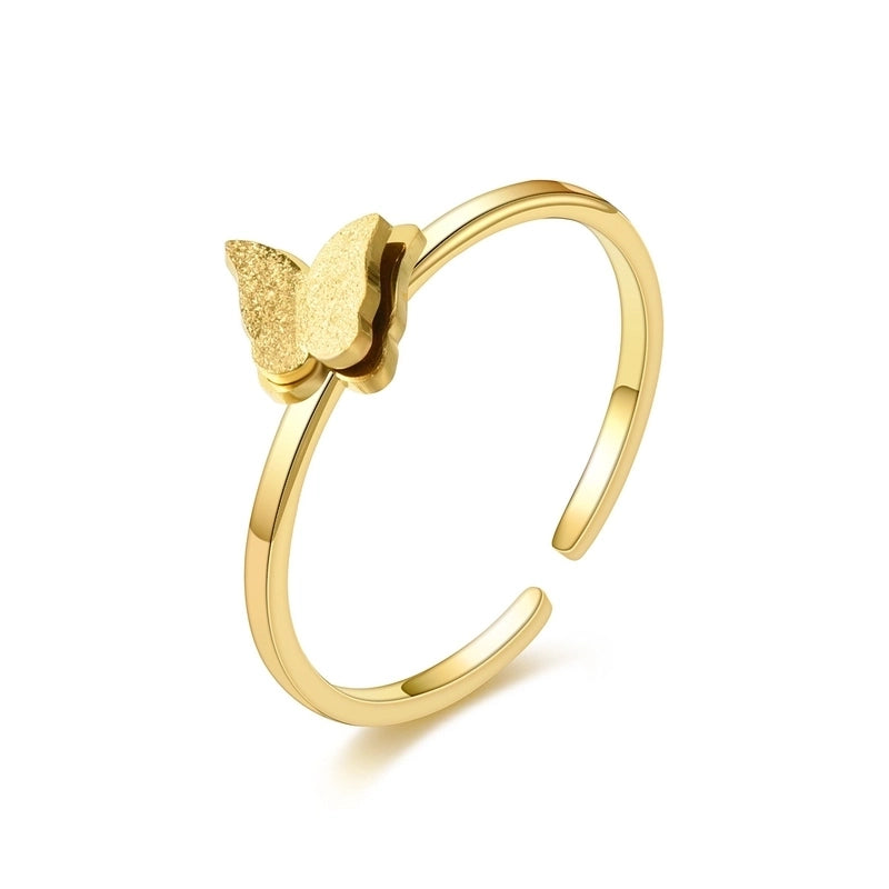 Heart Titanium Steel 18K Gold Plated Carving