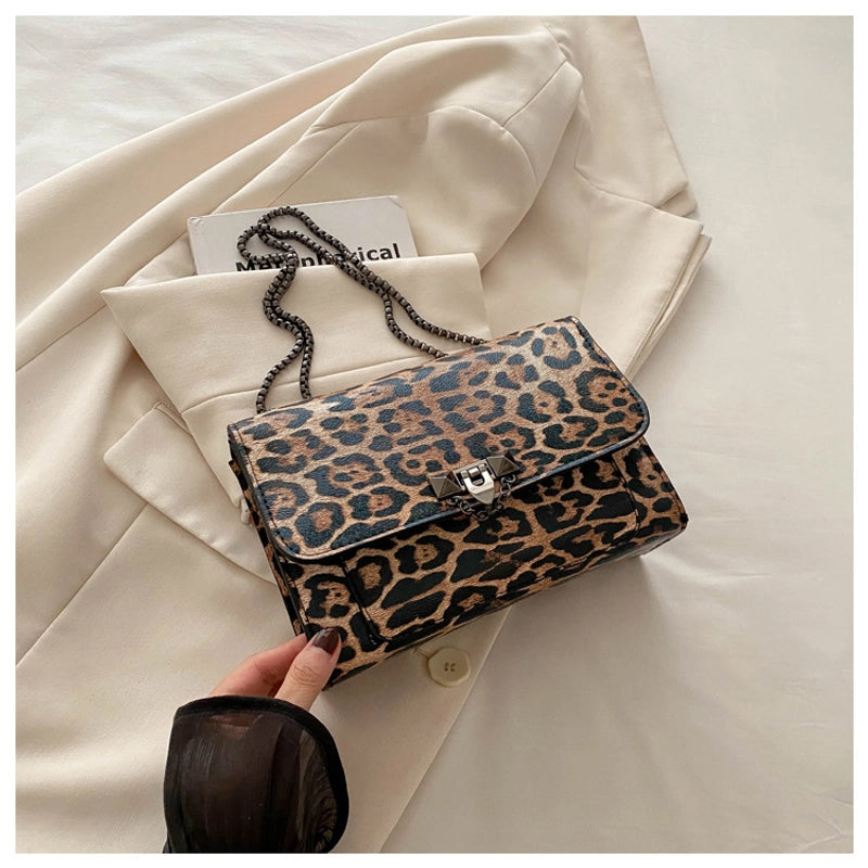 Women's Small Pu Leather Color Block Streetwear Square Flip Cover Shoulder Bag