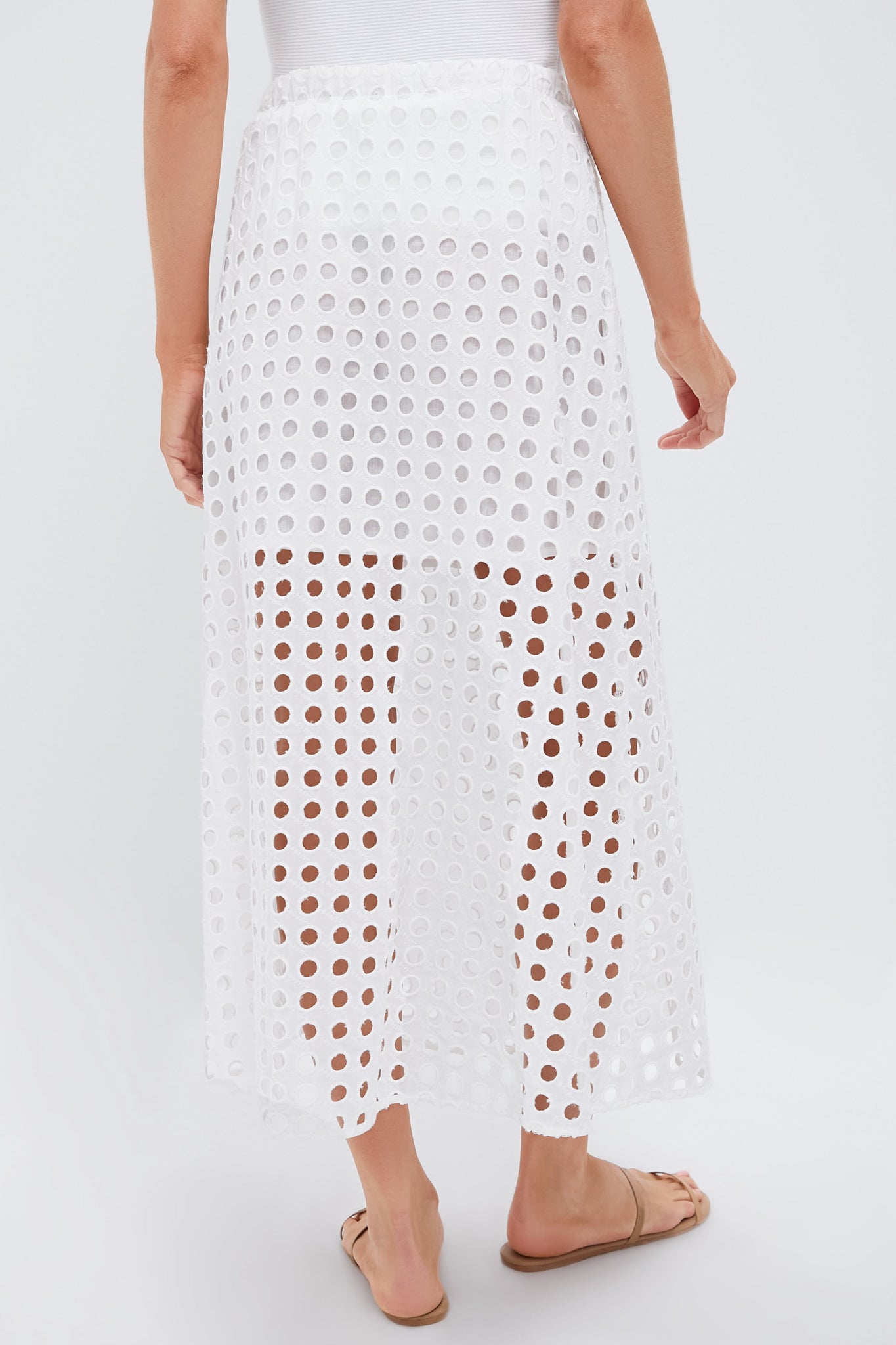 White Cotton Eyelet Eve Skirt
