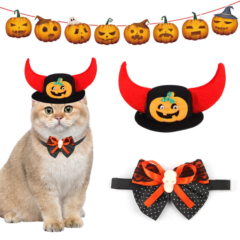 Halloween Pet Atmosphere Clothing Accessories Set Halloween Cat Dress Up Pet Suit Dress Up