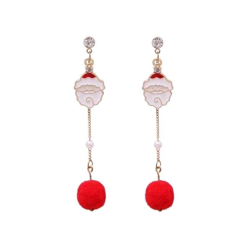 Fashion Santa Claus Christmas Socks Bell Epoxy Alloy Earrings