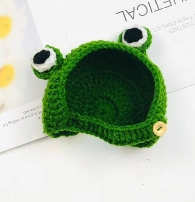 Cute Acrylic Frog Patchwork Pet Hat