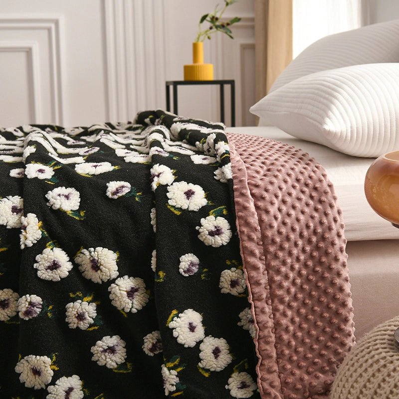Casual Pastoral Fruit Flower Daisy Cashmere Blend Blanket Couch & Sofa Decor