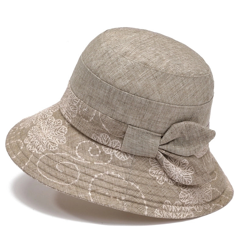 Women's Minimalist Flower Printing Flat Eaves Sun Hat