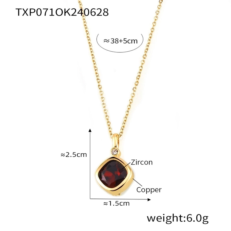 Minimalist Quadrilateral 304 Stainless Steel 18K Gold Plated Plating Earrings Necklace Jewelry Set