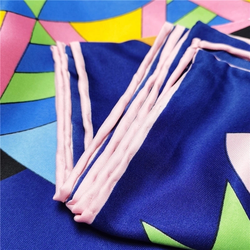 New Style 90cm Twill Silk Square Scarf Striped Horse Head Printing Fashion Scarf Shawl
