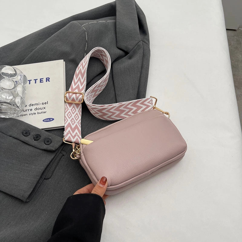 Women's Pu Leather Geometric Solid Color Elegant Classic Style Square Zipper Shoulder Bag Crossbody Bag