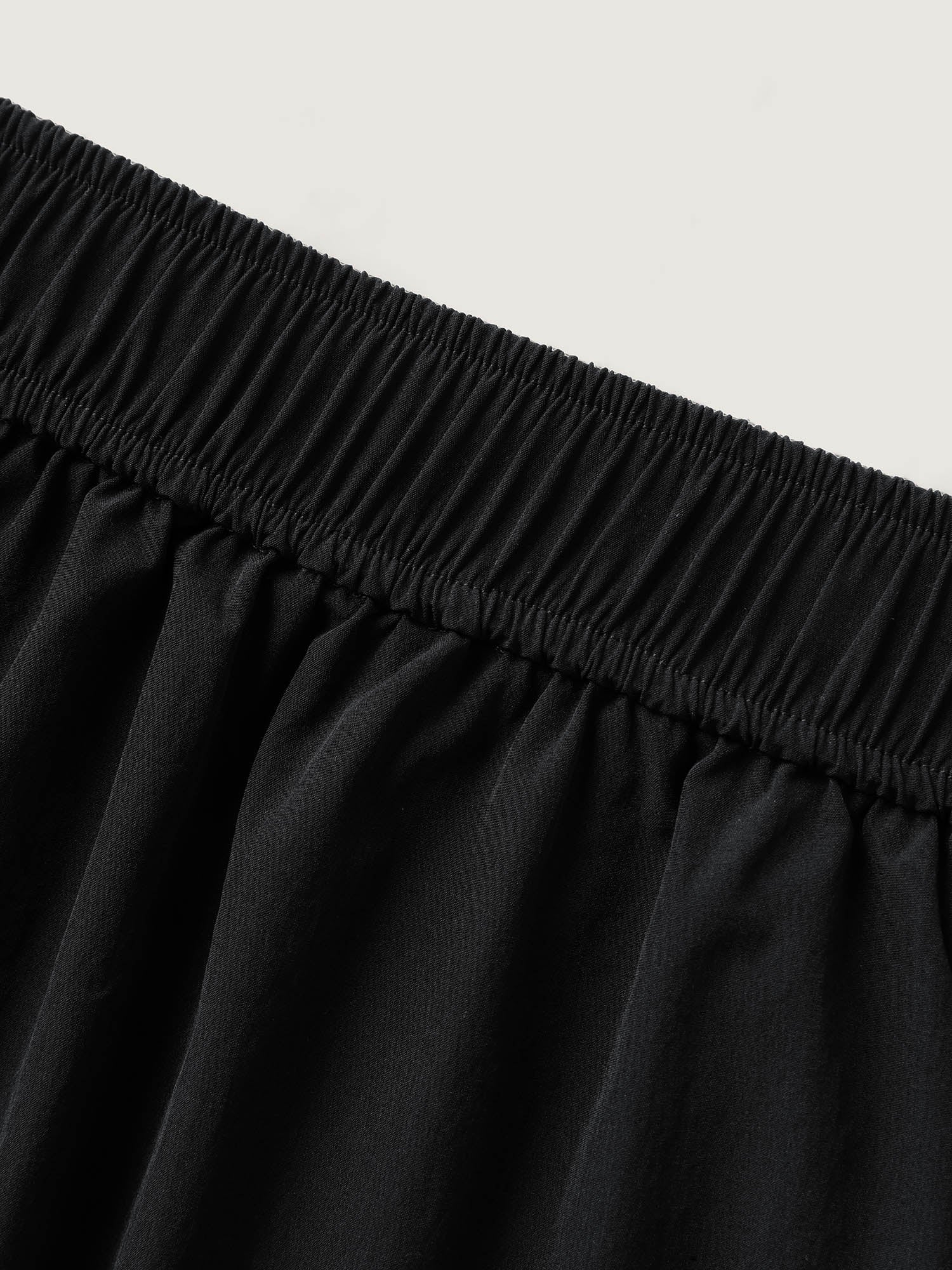 Solid Zipper Pockets Wide-Leg Shorts