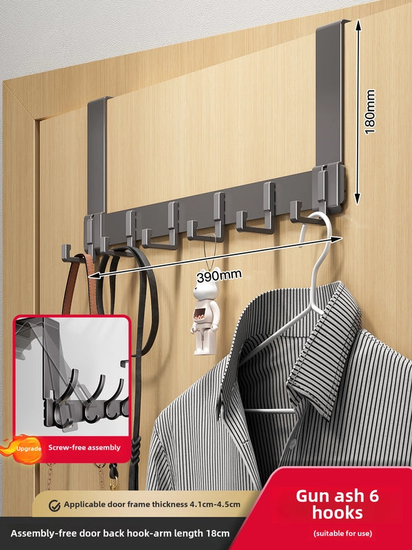 Hook Behind The Door Without Punching Hangers Clothes Storage Rack For Clothes Entry Door Upper Hanging Frame Wall Hanging Clothes Hook Door Back Type