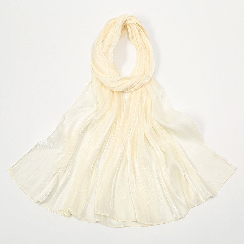 Women's Minimalist Solid Color Island Wrinkle Scarf Kerchief