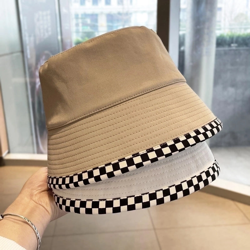Women's Streetwear Lattice Flat Eaves Bucket Hat