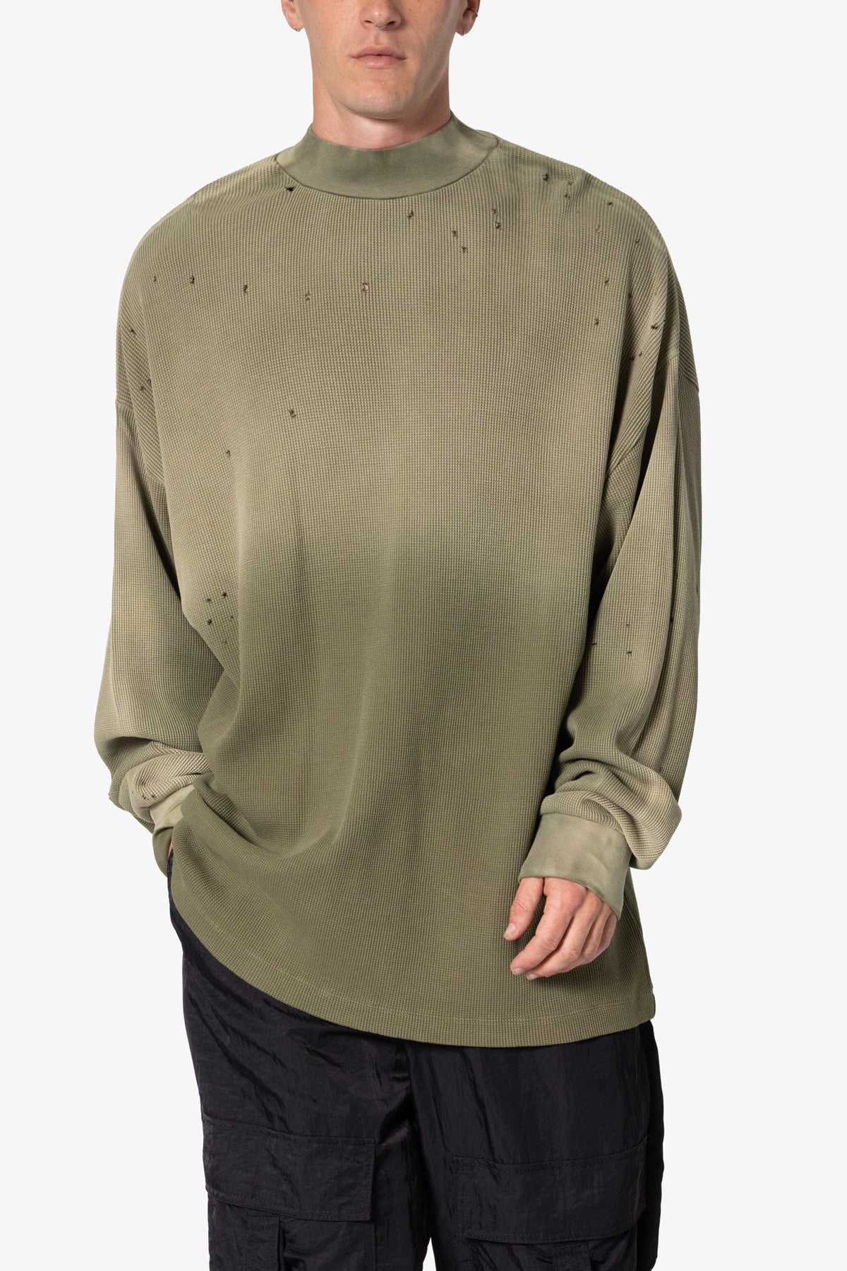 Destroyed Thermal L/S Tee - Vintage Olive