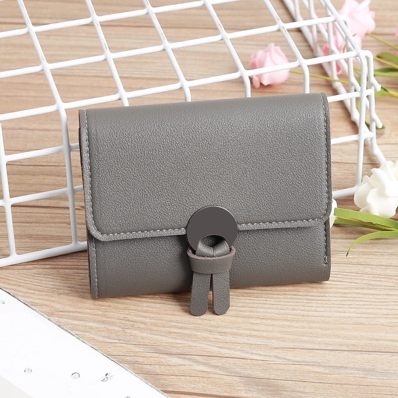 Korean Solid Color Portable Short Wallet