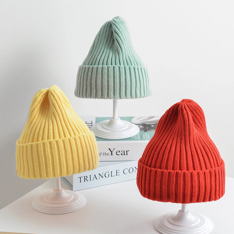 Korean Style Children's Knitted Hat Spring And Autumn Candy Color Baby Kids Boys And Girls Baby Wool Autumn And Winter Fashion