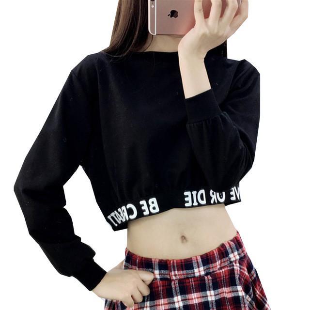 Be Creative Or Die Crop Top Sweater