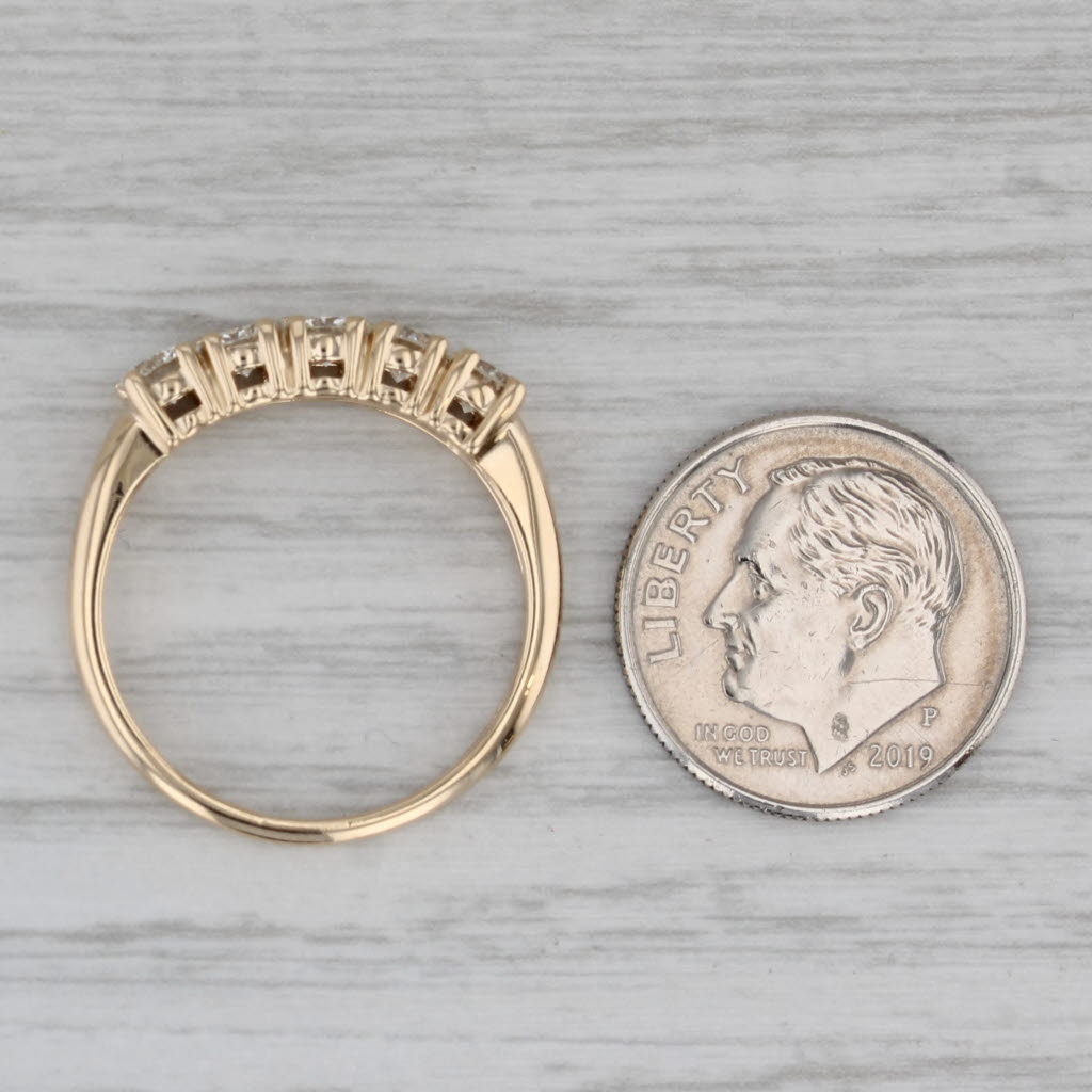 0.85ctw Diamond Wedding Band 14k Yellow Gold Size 8 Stackable Anniversary Ring