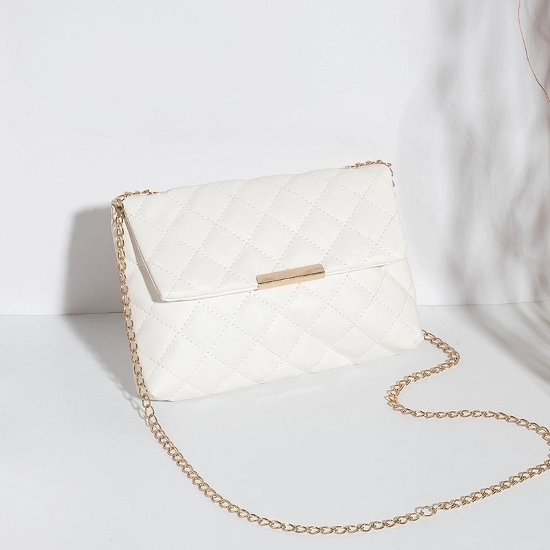 Women's Small Pu Leather Solid Color Fashion Square Magnetic Buckle Crossbody Bag
