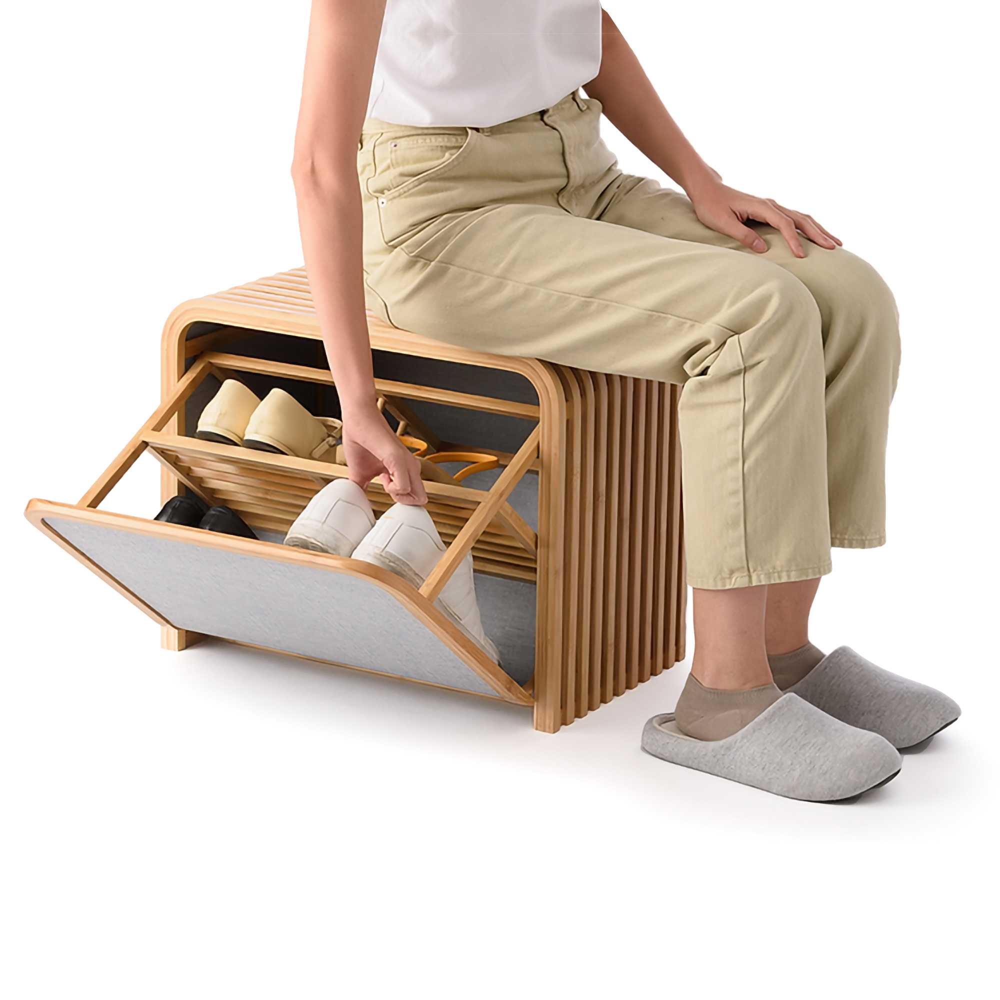 Gudee Tolin Storage Bench. natural