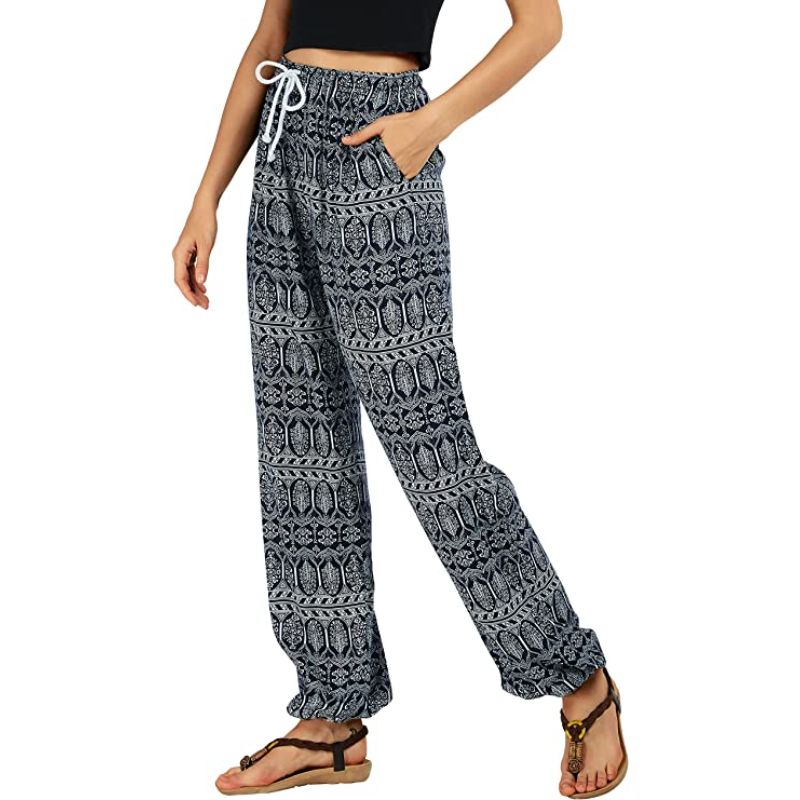 Floral Print Boho Yoga Pants Harem Pants Jogger Pants