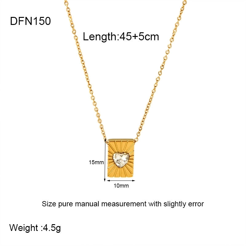 304 Stainless Steel Gold Plated Minimalist Classic Style Plating Solid Color Pendant Necklace