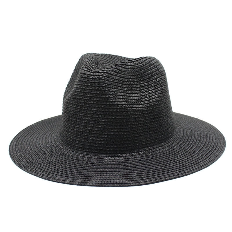 Unisex Minimalist Solid Color Flat Eaves Fedora Hat