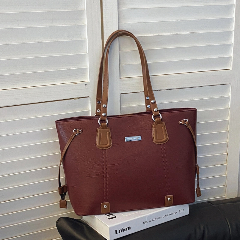 Women's Pu Leather Solid Color Streetwear Square Zipper Shoulder Bag