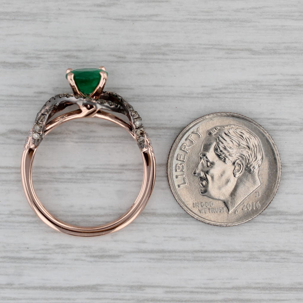 Le Vian Emerald Diamond Ring 14k Rose Gold Size 7 Engagement