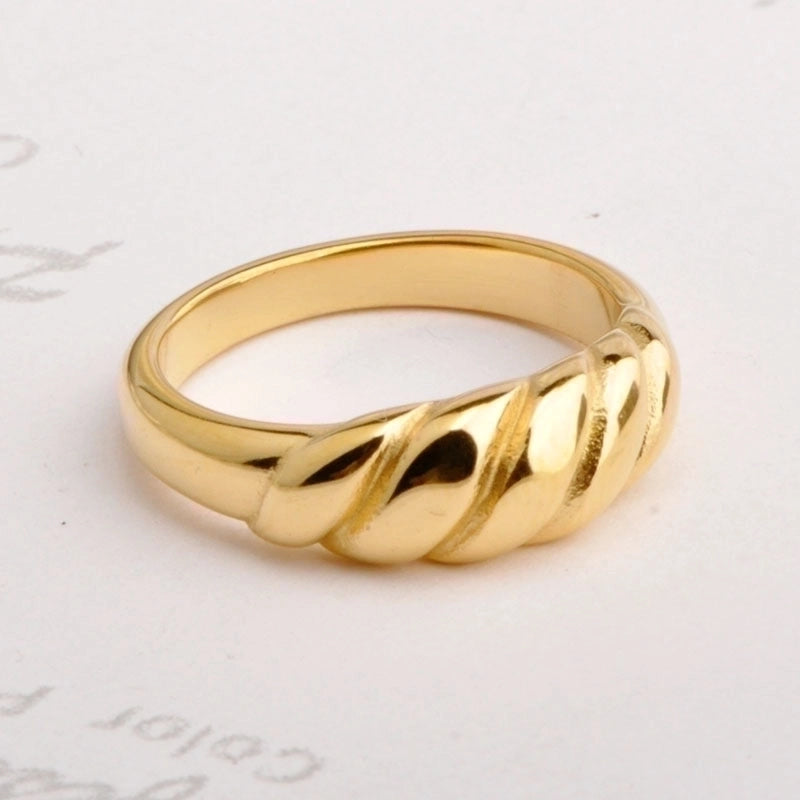 Minimalist Waves Titanium Steel Rings