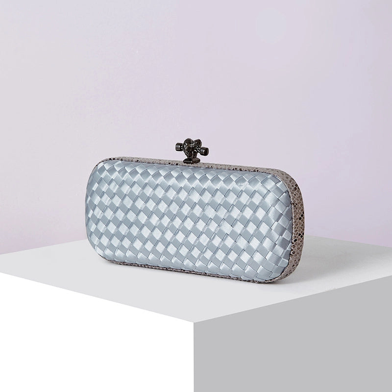 Factory Direct Sales Silk Hand-woven Women's Clutch Crossbody Simple Evening Bag Chain Pouch