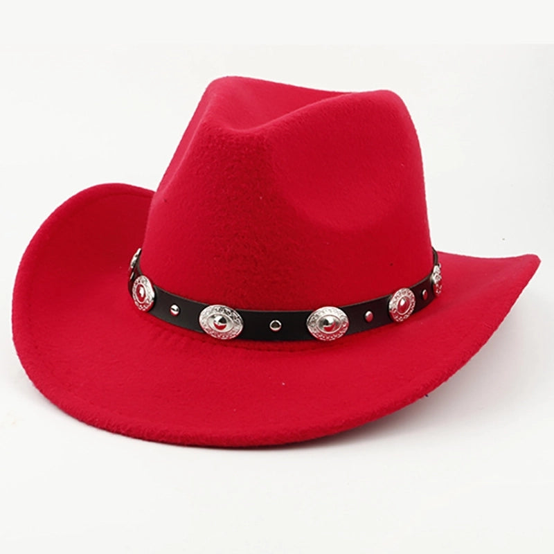 Ethnic Style Topper Hat Western Cowboy Hat Tibetan Tibetan Performance Hat Woolen Hat Central Retro Woolen Hat