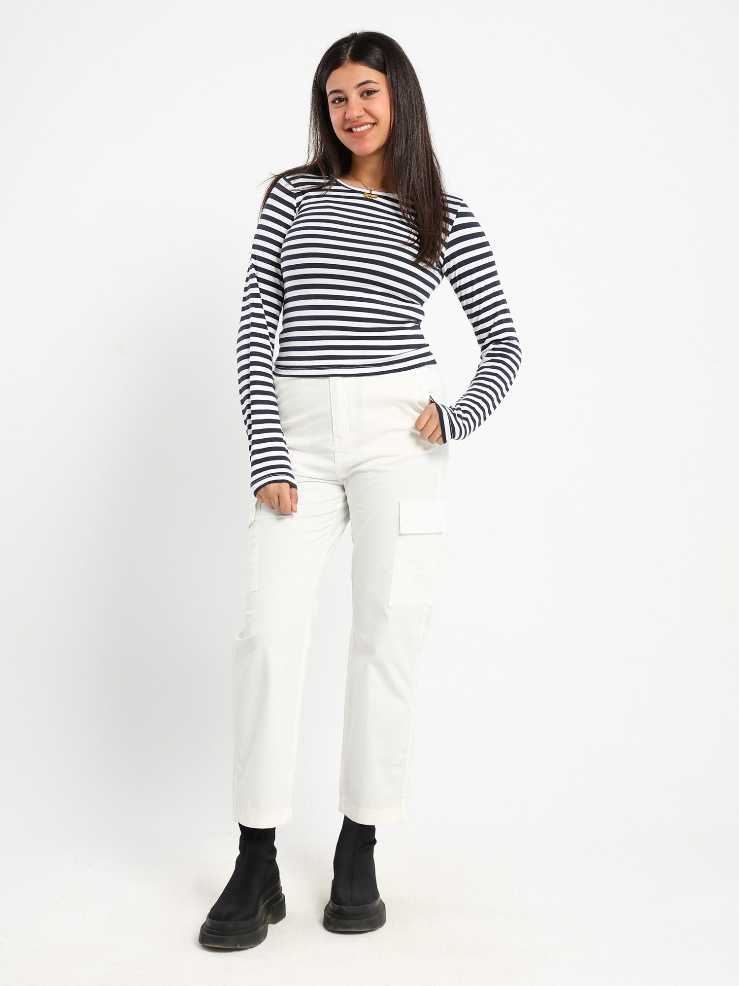 Striped Long Sleeves Top