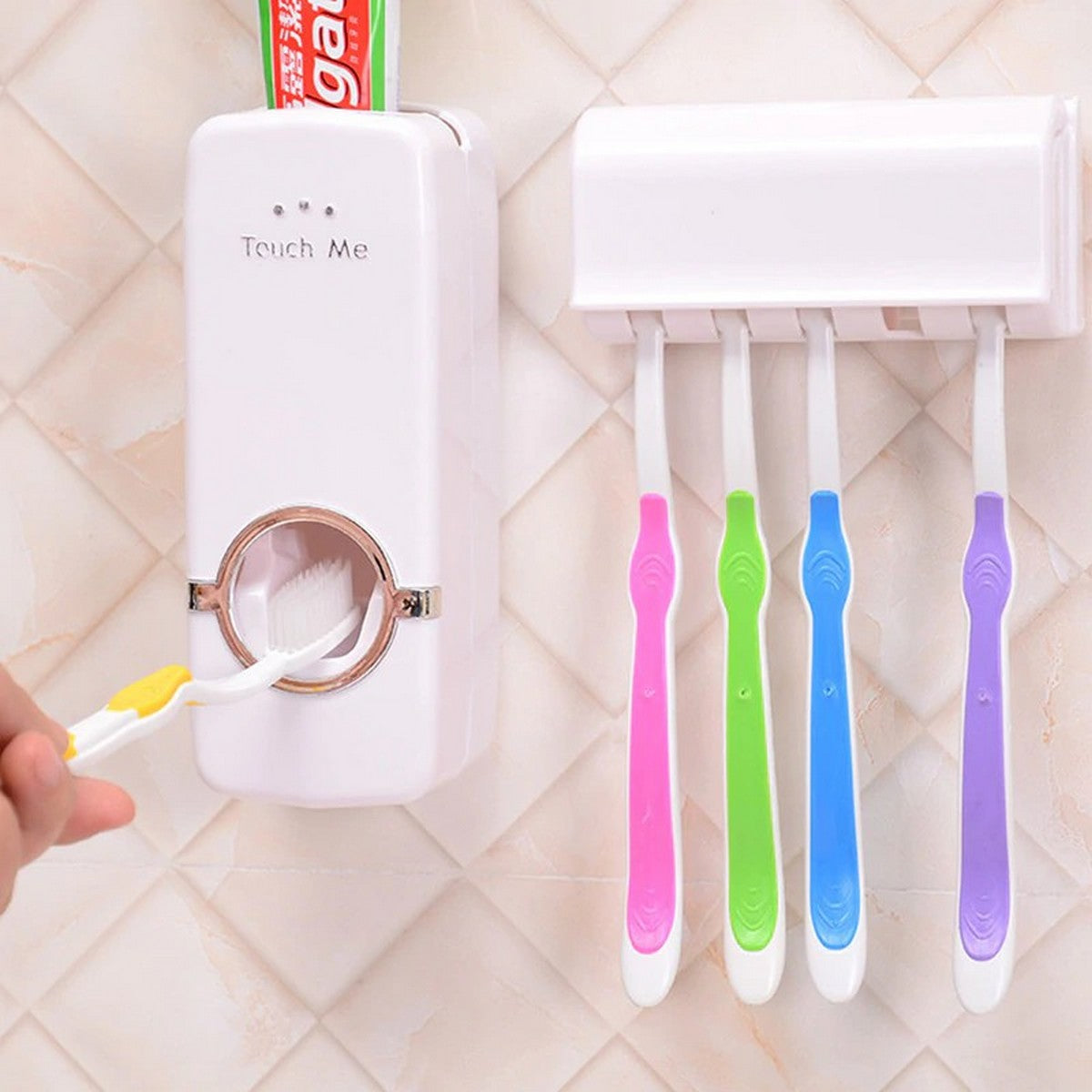 Toothpaste Dispenser With Brush Holder