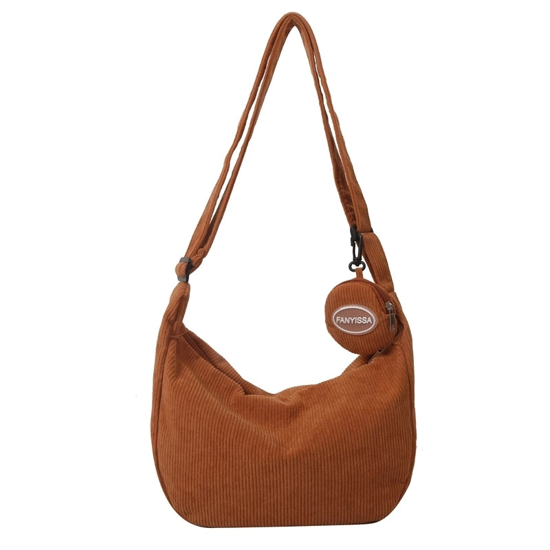 Women's All Seasons Canvas Solid Color Vintage Style Square Zipper Shoulder Bag
