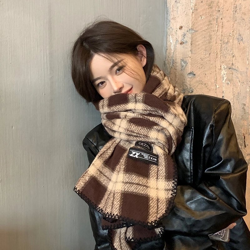 Unisex Vintage Style Classic Style Lattice Polyester Scarf