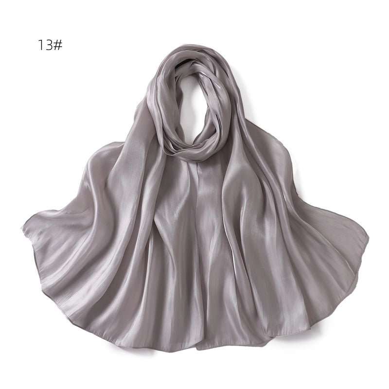 Spring And Summer New Thin Soft Shiny Satin Scarf Female Malay Indonesian Long Scarf Scarf Sun Protection Shawl