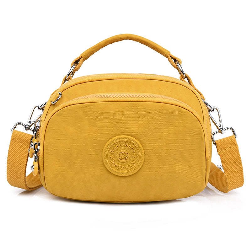 Women's Small Nylon Solid Color Basic Classic Style Square Zipper Crossbody Bag