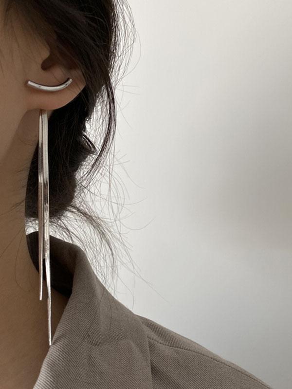 Solid Tasseled Shiny Eardrop