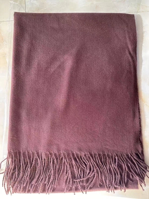Cashmere Solid Color Scarf Women's Autumn And Winter 220g Explosions Barbed Hair Padded Travel Warm Tassel Shawl