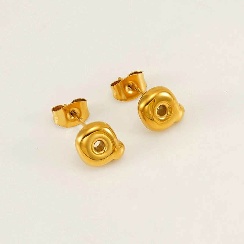 1 Piece Minimalist Classic Style Letter Plating 304 Stainless Steel 18K Gold Plated Ear Studs