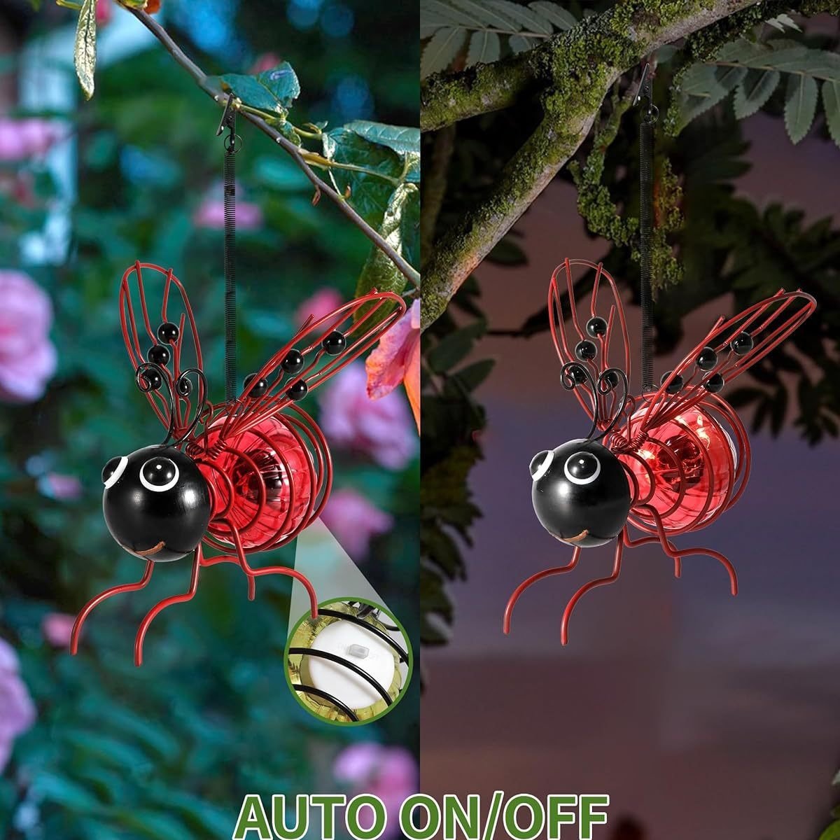 🐞🐝🦋Solar Hanging Insect Simulation Light