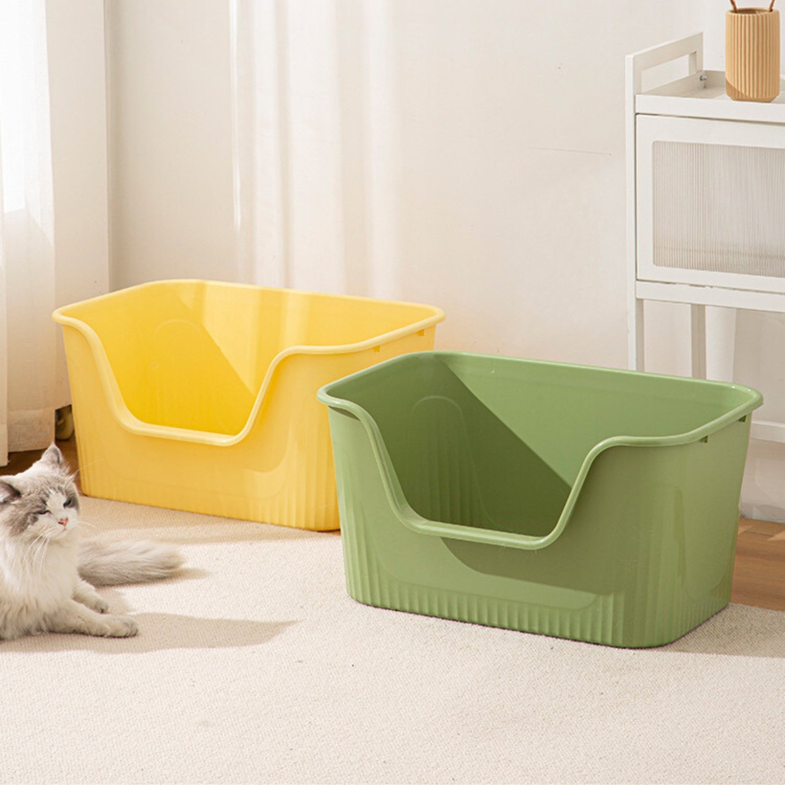 Extra-Large Open Splash-Proof Cat Litter Box