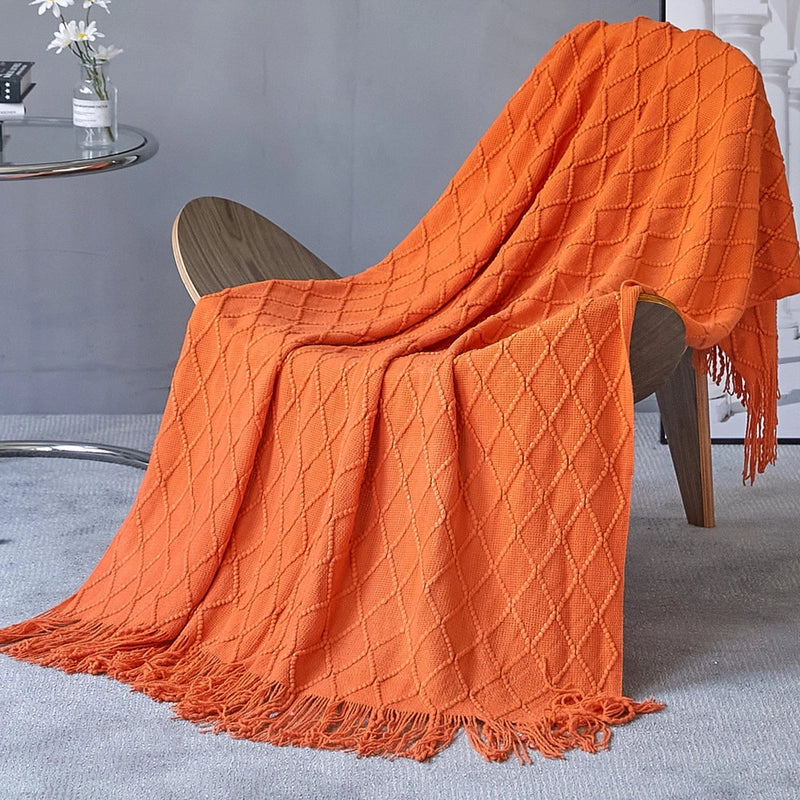 Elegant Solid Color Polyacrylonitrile Fiber (Acrylic) Blanket
