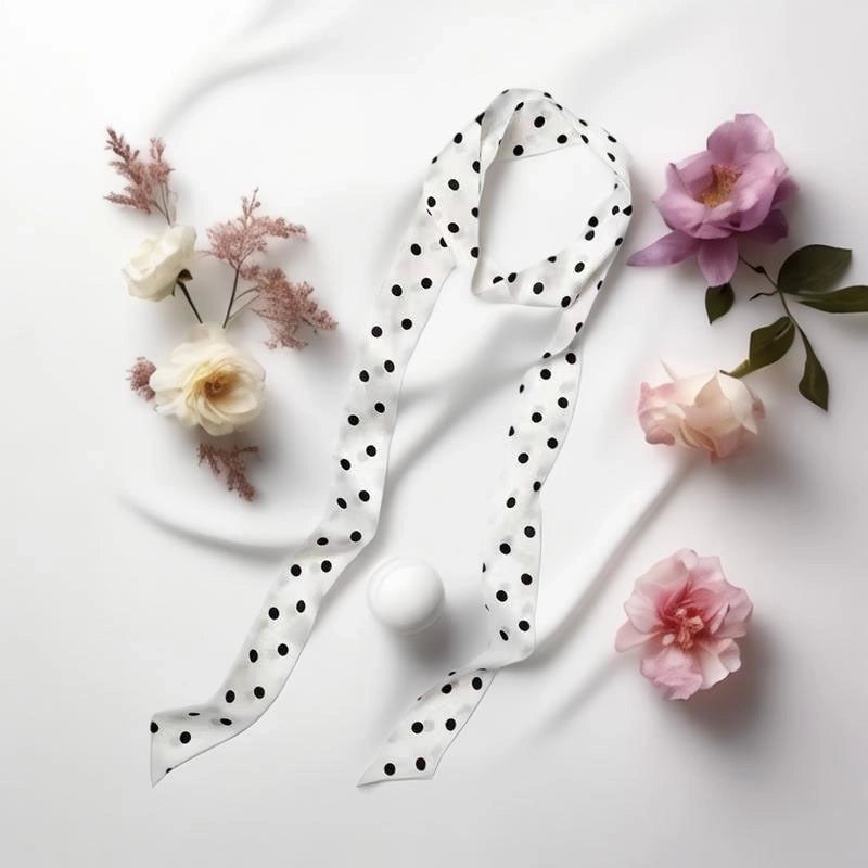Women's Elegant Polka Dots Flower Leopard Satin Silk Scarf