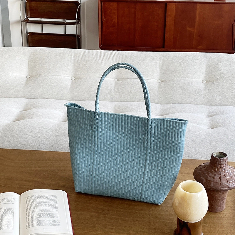 Women's Large PVC Solid Color Streetwear Square Open Handbag